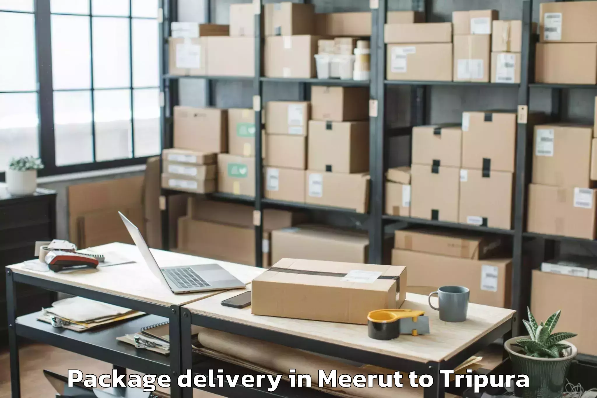 Quality Meerut to Amarpur Gomati Package Delivery